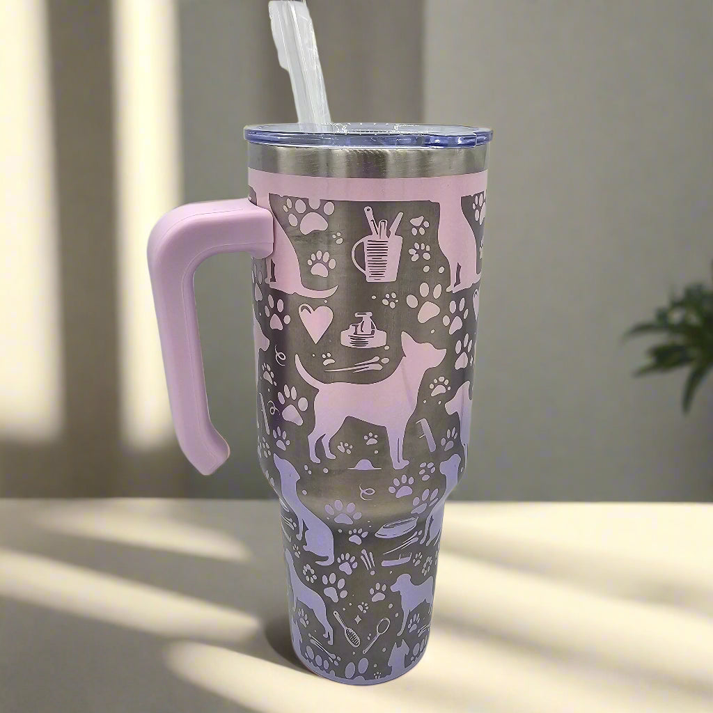 Dog Lover Pets 40 oz laser engraved tumbler