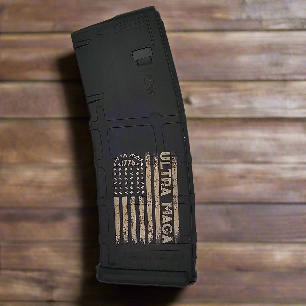 laser engraved Ultra MAGA AR magazine