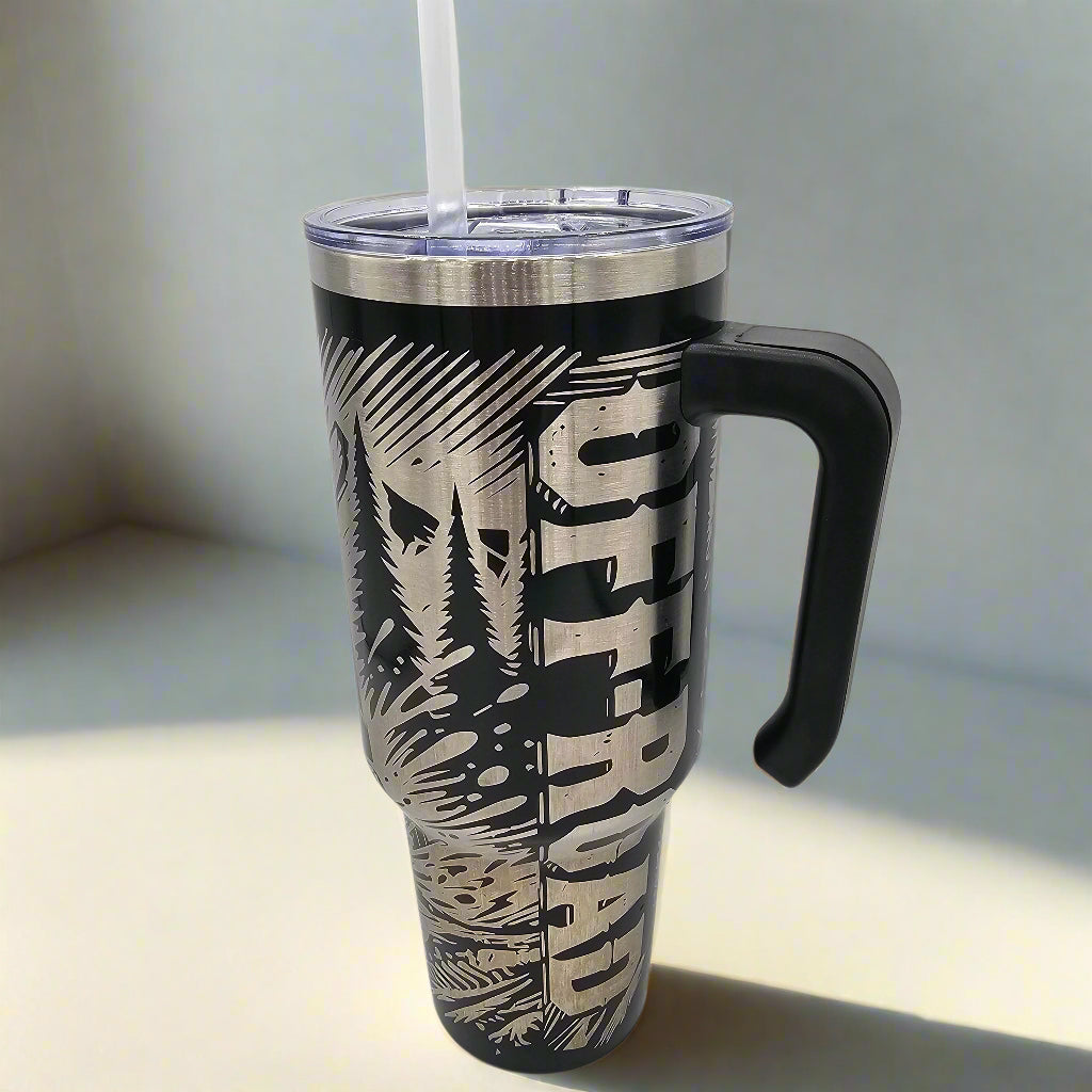40oz Offroad Tumbler - Laser Engraved with straw and closable lid