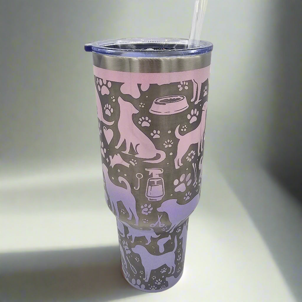 Dog Lover Pets 40 oz laser engraved tumbler