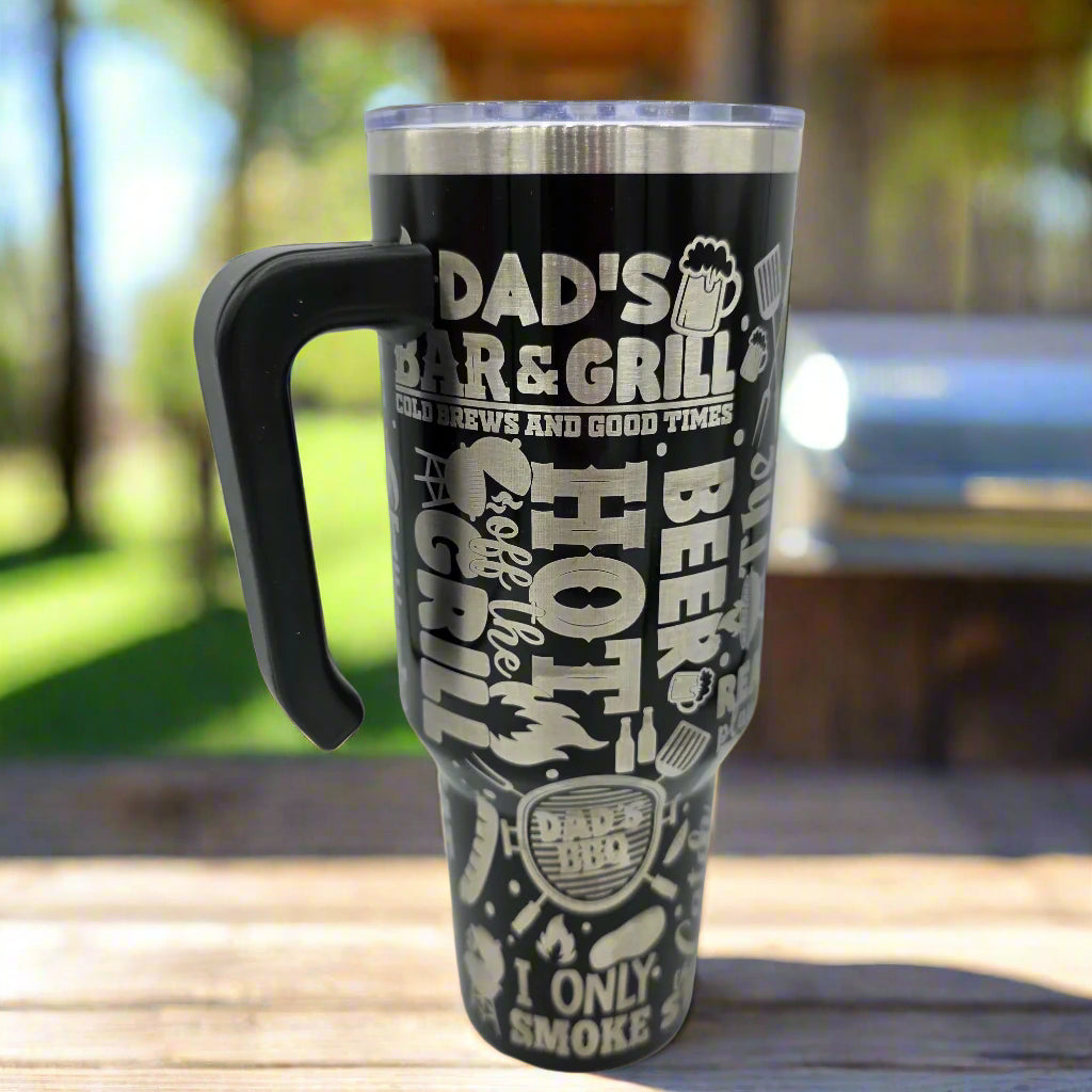 Funny Grilling Tumbler for Dad - Laser Engraved