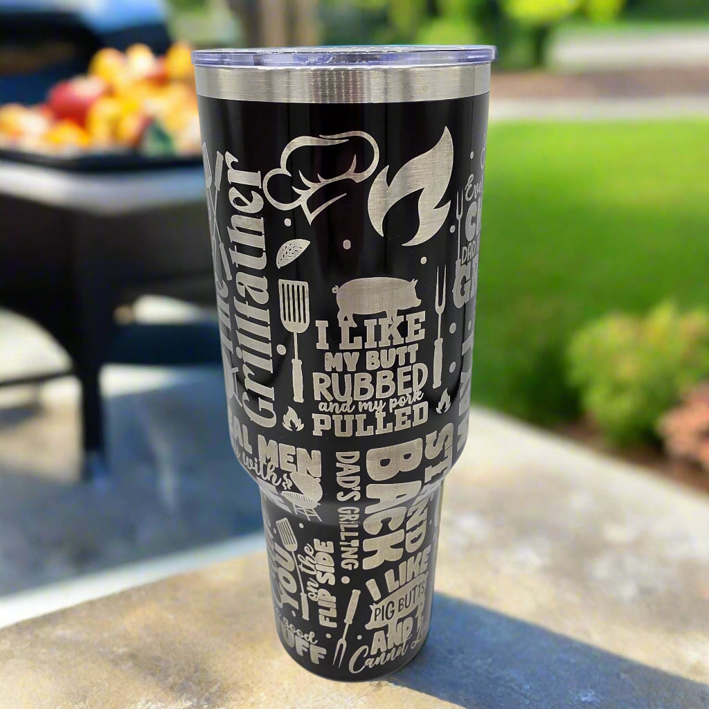 Funny Grilling Tumbler for Dad - Laser Engraved