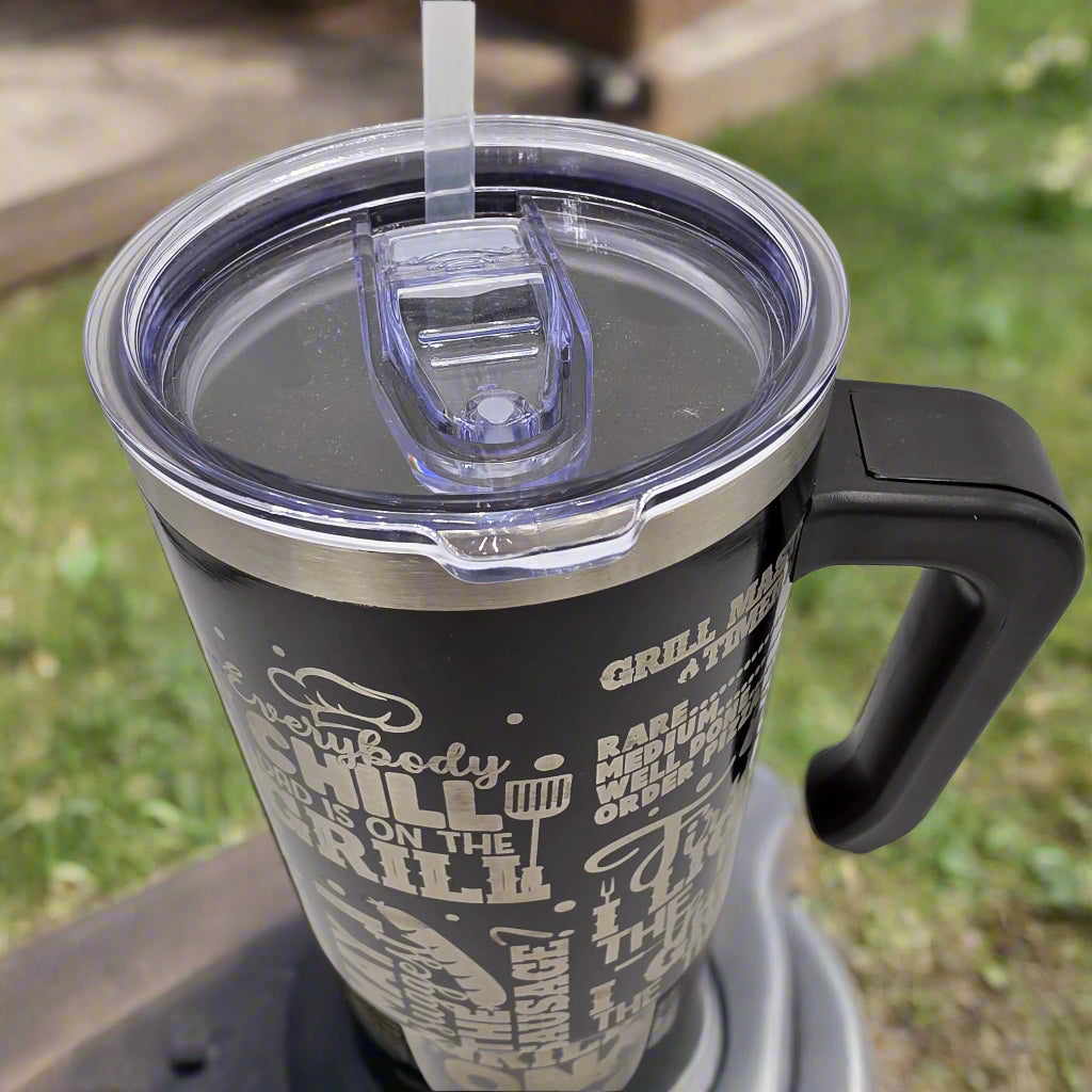 Funny Grilling Tumbler for Dad - Laser Engraved
