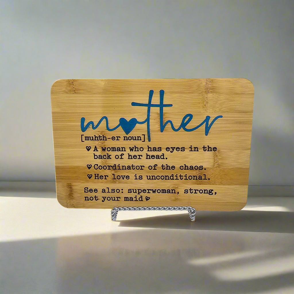 Laser Engraved Wood Mother Sign