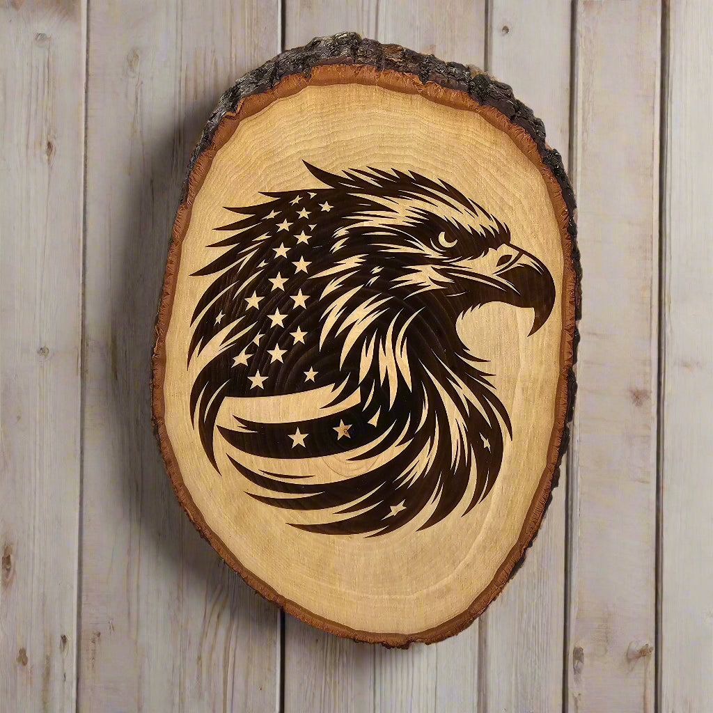 Patriotic Eagle Wood Sign