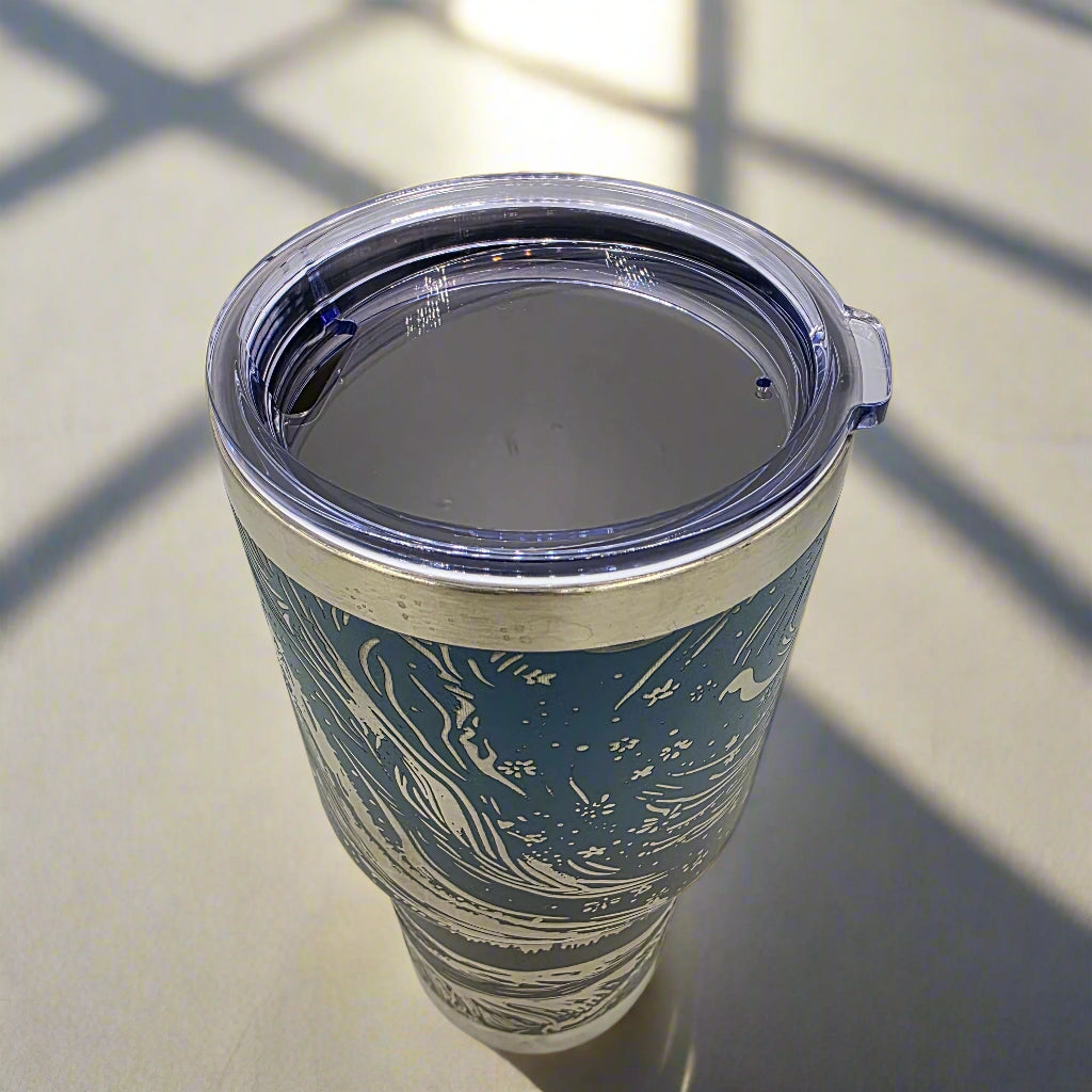 starry night stargazer laser engraved tumbler